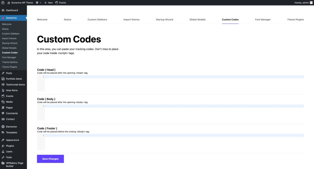 Add Google Analytics tracking code in Somentra