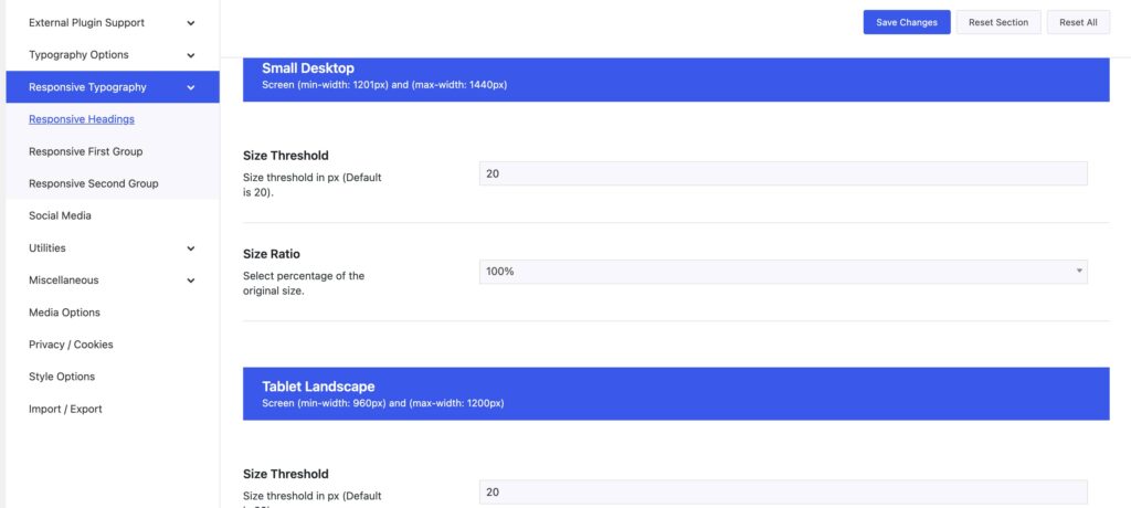 Somentra Responsive Typography Options