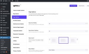 Page Options in Impeka