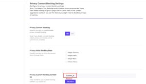 Privacy Custom Blocking in Somentra