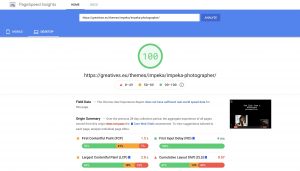 Impeka Photographer on PageSpeed Insights