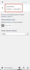 Theme Indicator Color Options