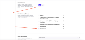 Enable Menu Elements & Text Element - Somentra