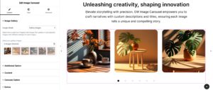 Image Carousel Widget GW Elementor Addons - Content tab