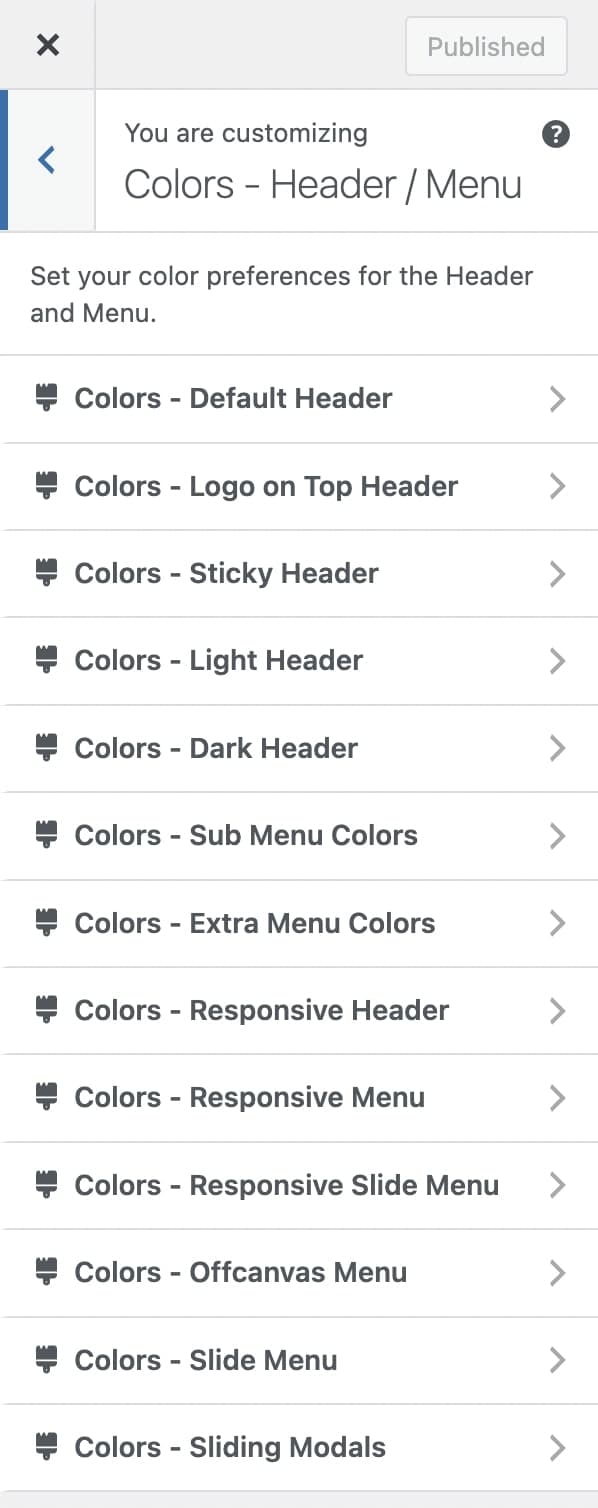 Header/Menu Colors in Vasty